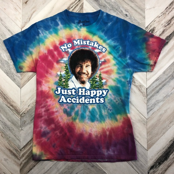 Bob Ross Tops - Bob Ross Tie-Dye Rainbow T-Shirt Size Medium
